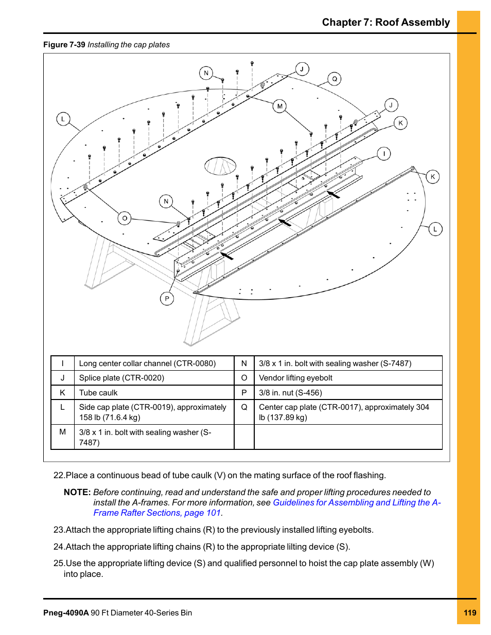 Chapter 7: roof assembly | Grain Systems Tanks PNEG-4090A User Manual | Page 119 / 166