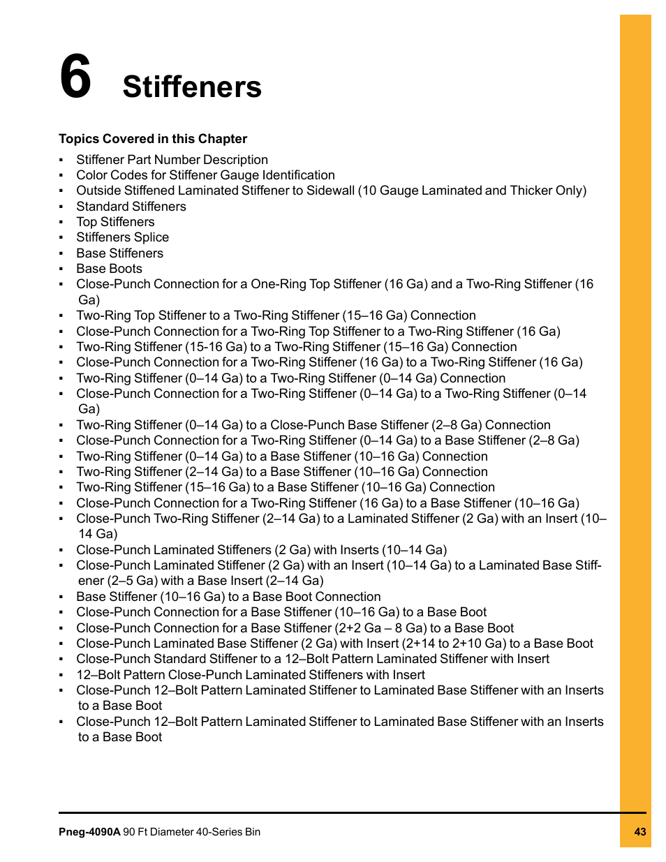 Chapter 6 stiffeners, Chapter 6, Stiffeners | Grain Systems Tanks PNEG-4090A User Manual | Page 43 / 166