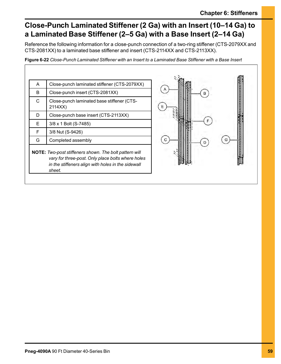 Ga) with a base insert (2–14 ga), Ener (2–5 ga) with a base insert (2–14 ga), Chapter 6: stiffeners | Grain Systems Tanks PNEG-4090A User Manual | Page 59 / 166