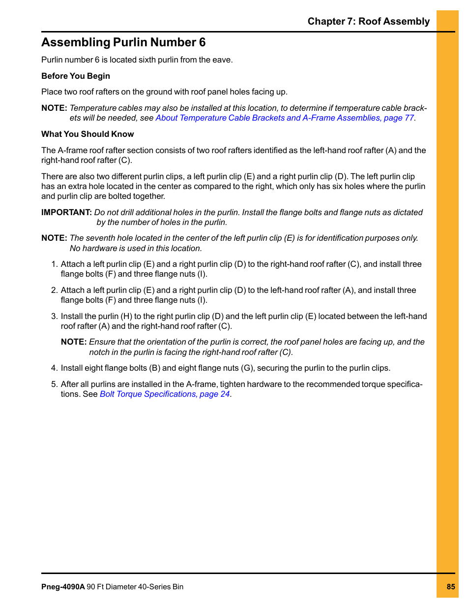 Assembling purlin number 6 | Grain Systems Tanks PNEG-4090A User Manual | Page 85 / 166