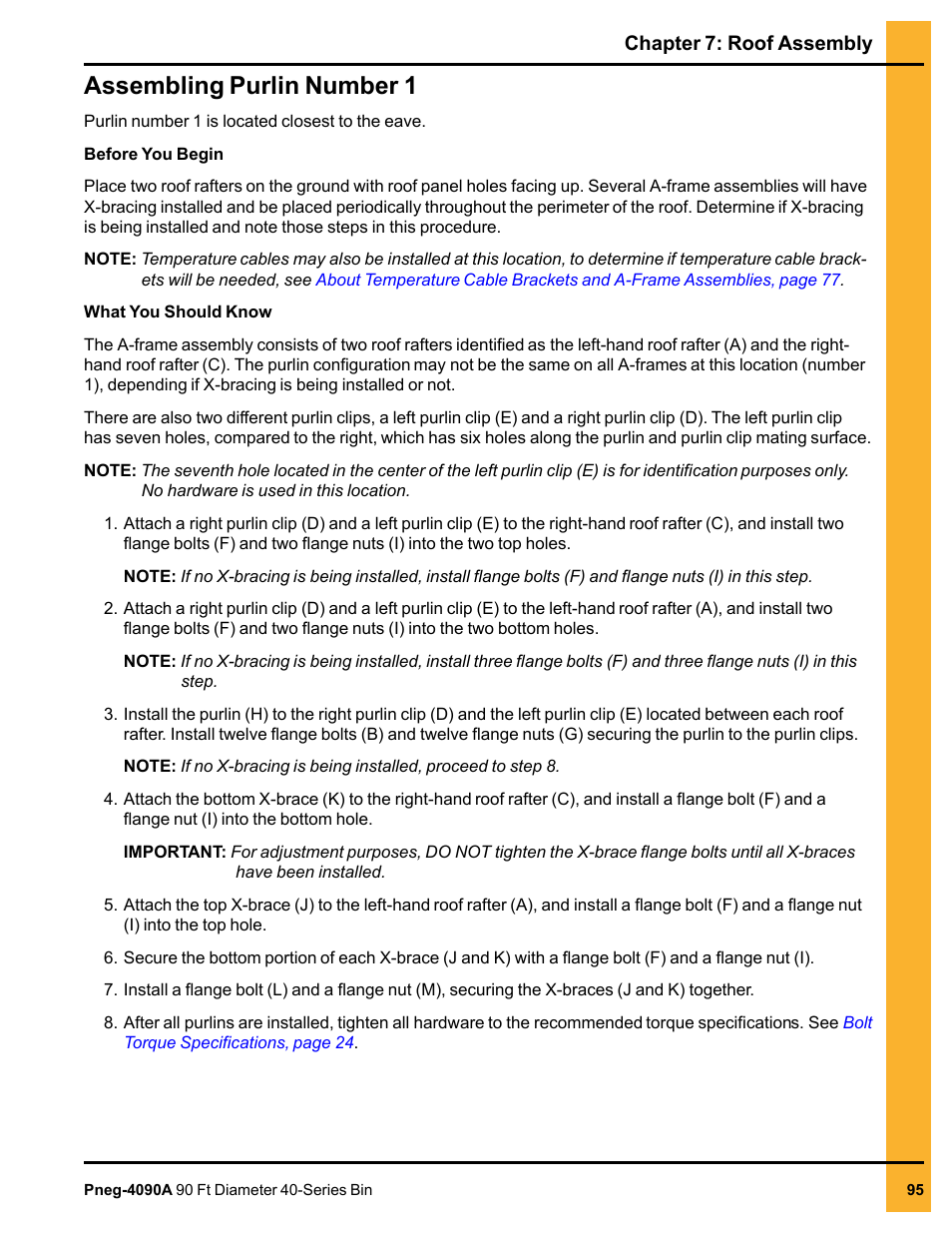 Assembling purlin number 1 | Grain Systems Tanks PNEG-4090A User Manual | Page 95 / 166
