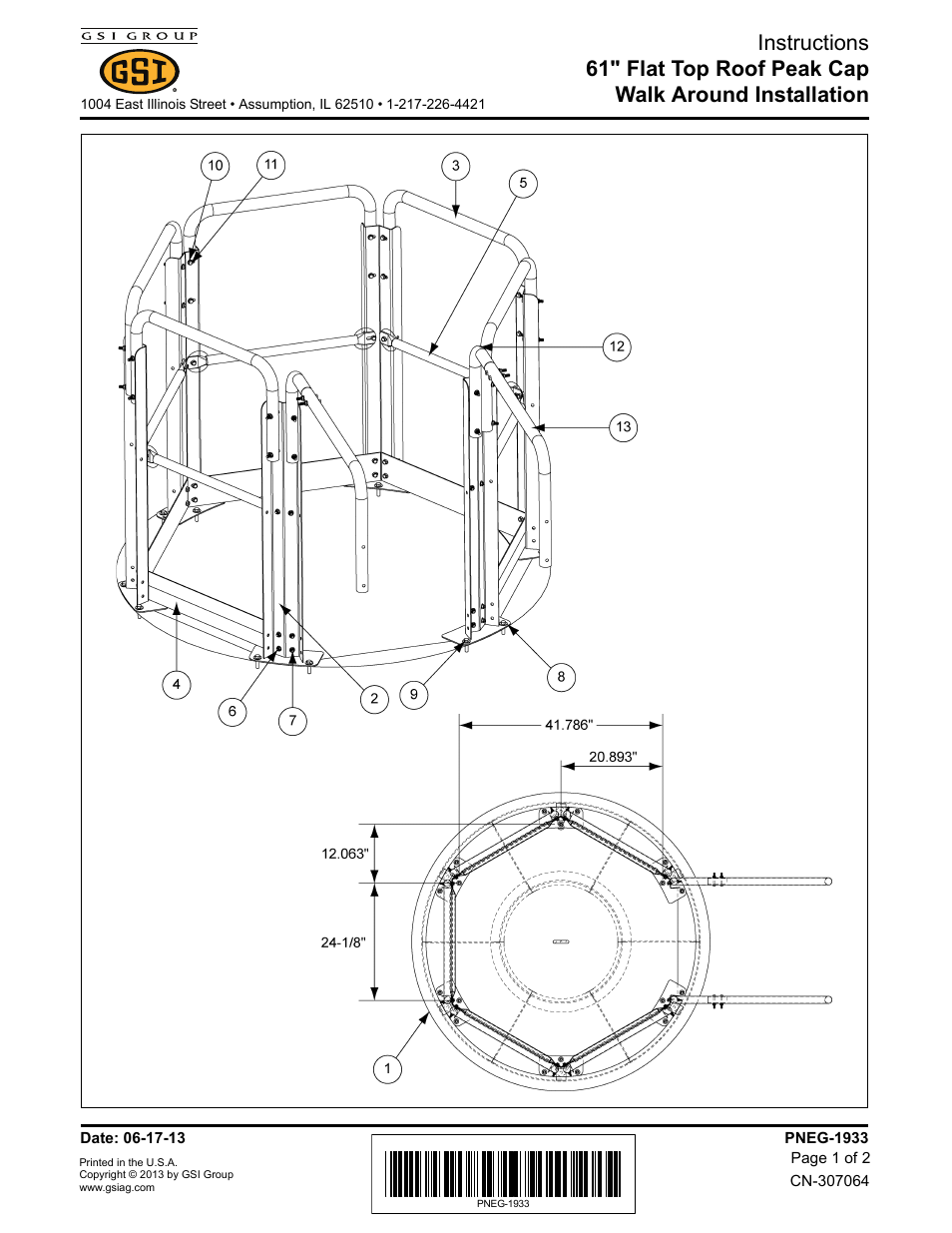 Grain Systems Bin Accessories PNEG-1933 User Manual | 2 pages