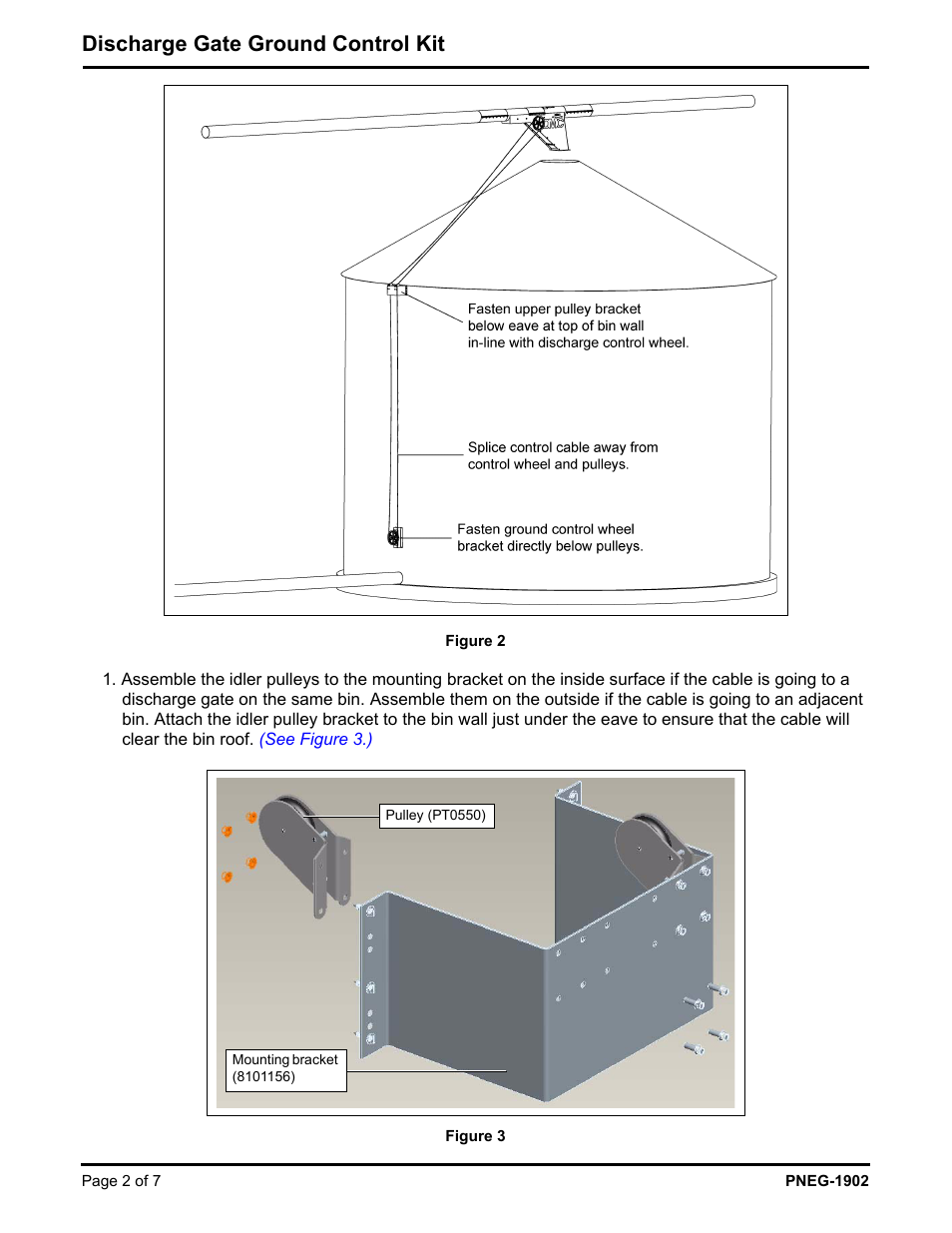 Discharge gate ground control kit | Grain Systems Bucket Elevtors, Conveyors, Series II Sweeps PNEG-1902 User Manual | Page 2 / 7