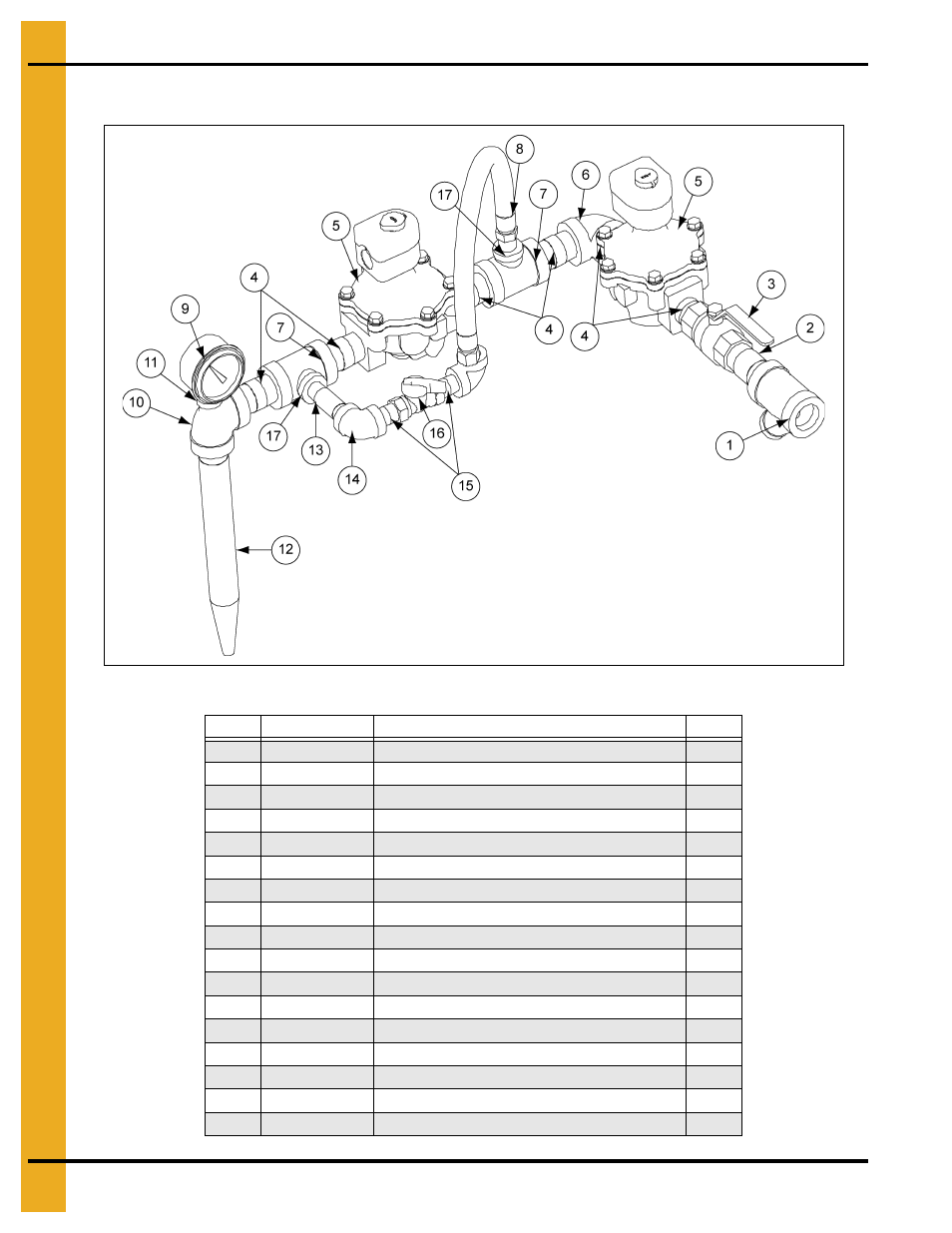 40" - 42" ng gas train (tf-1537), Parts list | Grain Systems PNEG-1649 User Manual | Page 10 / 50
