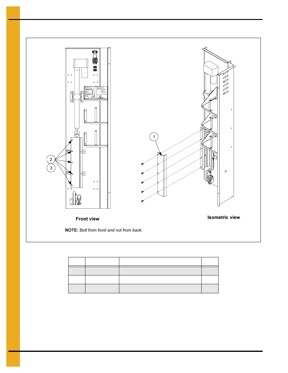 Actuator stroke safety cover, Parts list | Grain Systems PNEG-1649 User Manual | Page 20 / 50