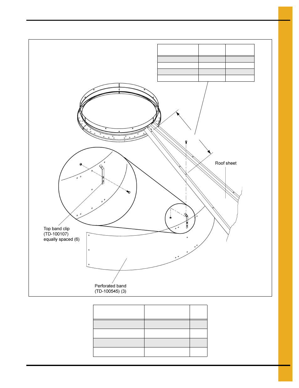 Perforated center band, Parts list | Grain Systems PNEG-1649 User Manual | Page 23 / 50