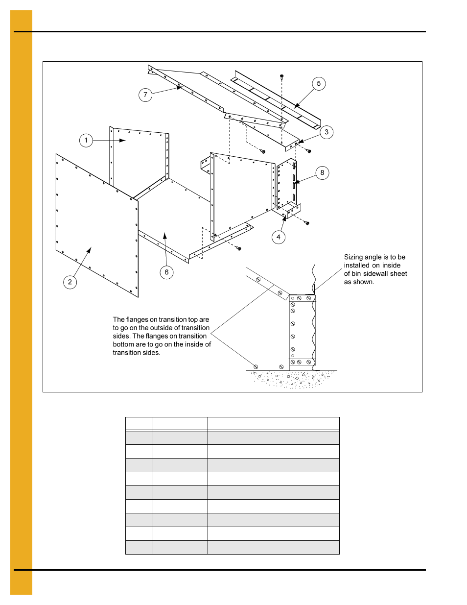 Transition assembly (tr-4734), Parts list | Grain Systems PNEG-1649 User Manual | Page 28 / 50
