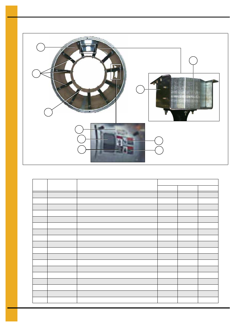Parts list, Chapter 1 parts list, Fan/heater housing assembly | Grain Systems PNEG-1649 User Manual | Page 4 / 50