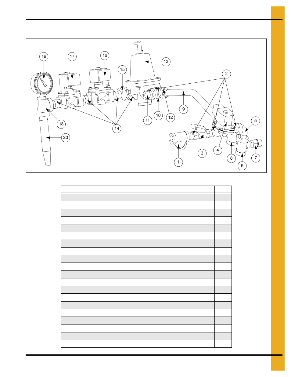 36" lp gas train (tf-1916), Parts list | Grain Systems PNEG-1649 User Manual | Page 7 / 50