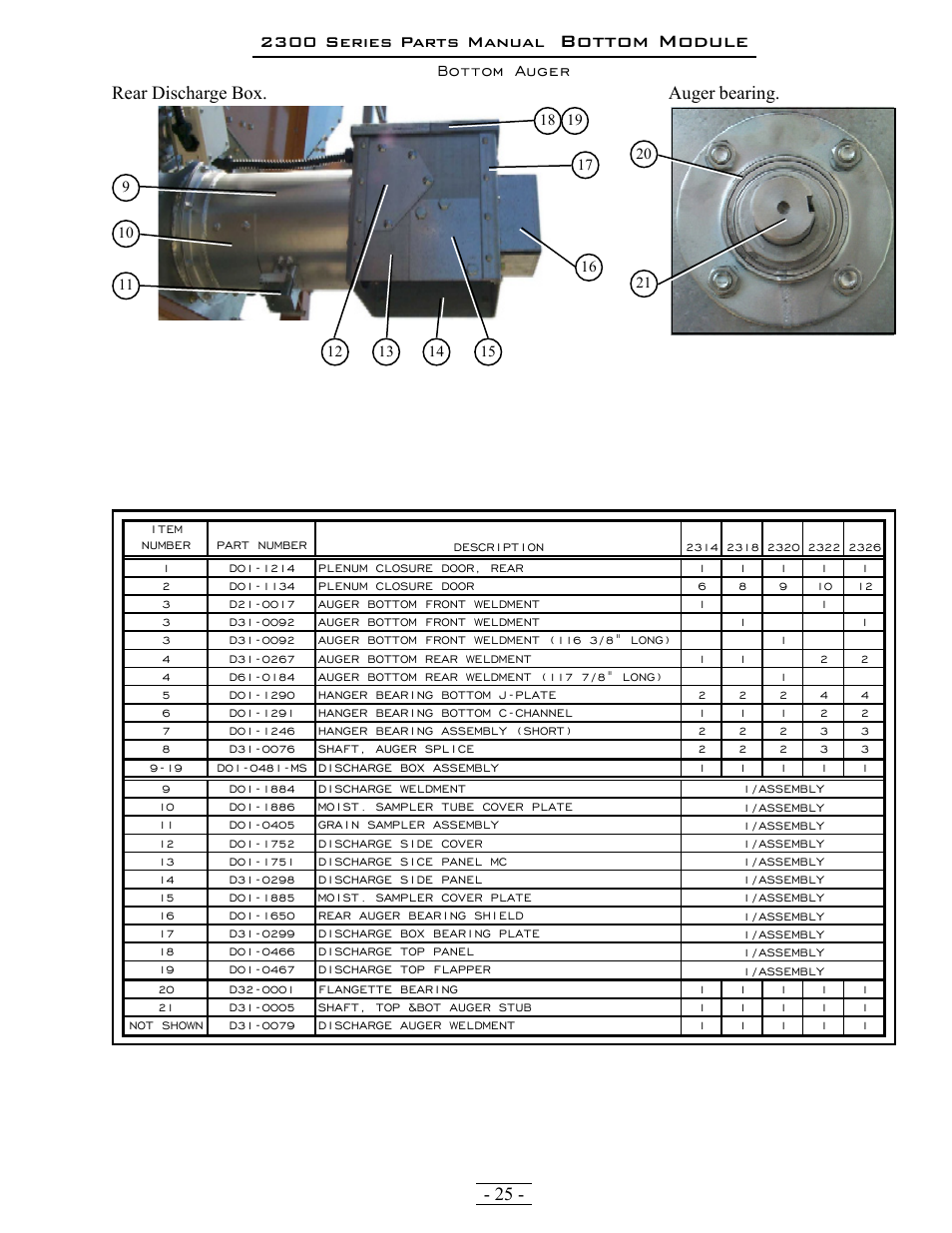 Bottom module, 2300 series parts manual | Grain Systems PNEG-1376 User Manual | Page 25 / 88