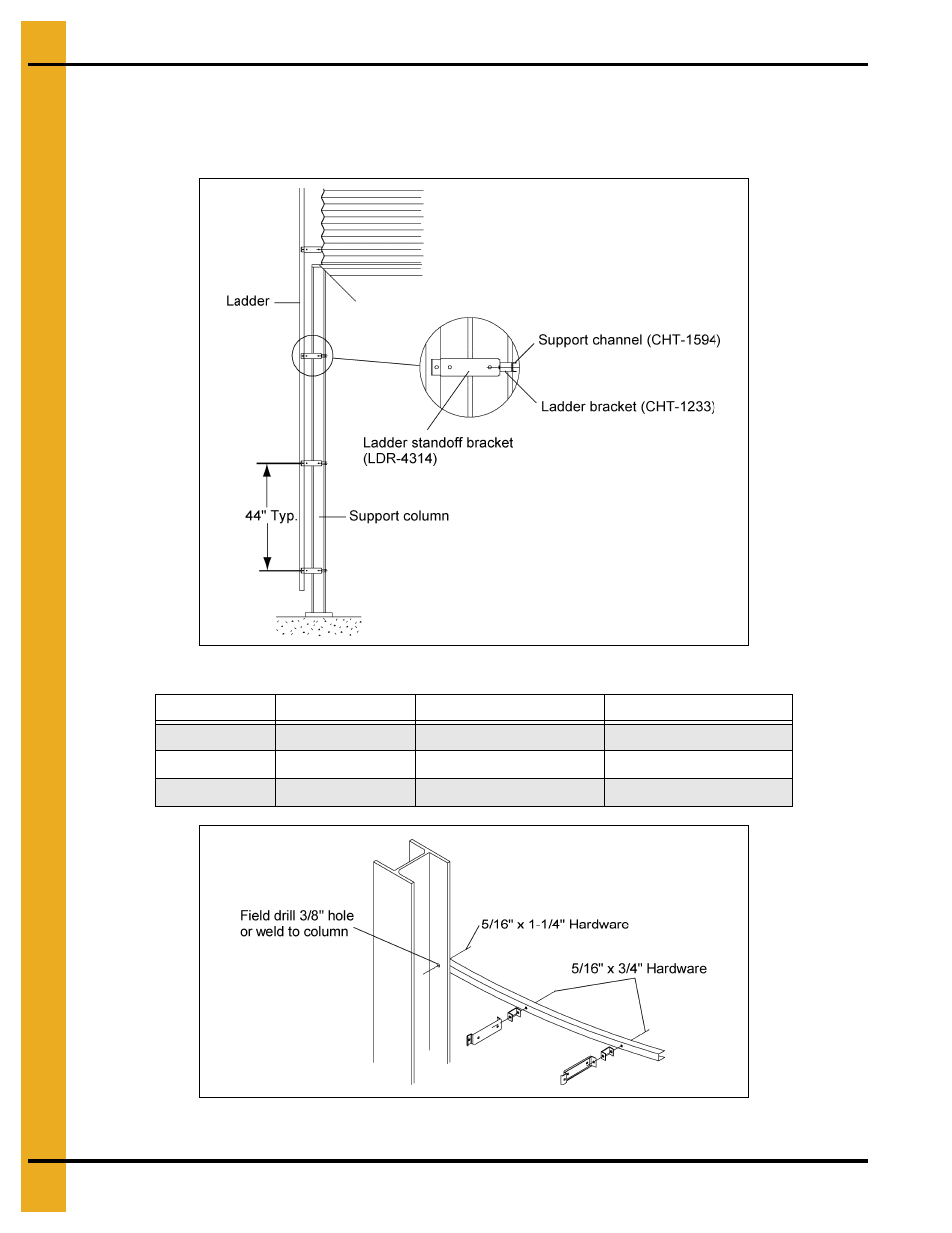 Ladder support detail | Grain Systems Bin Accessories PNEG-1451 User Manual | Page 100 / 102