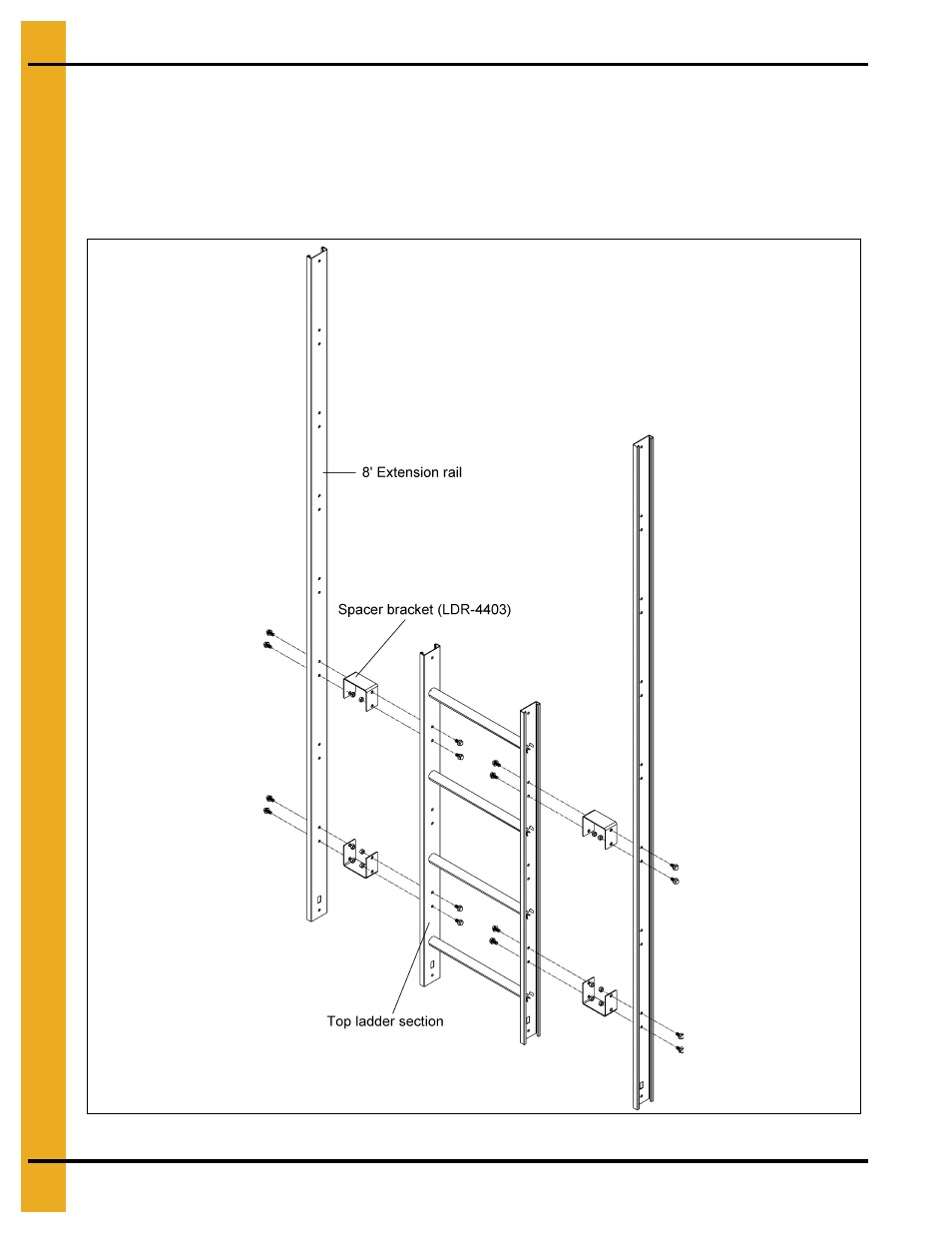 General detail information, Chapter 4 general detail information, Extension rail installation | Grain Systems Bin Accessories PNEG-1451 User Manual | Page 12 / 102