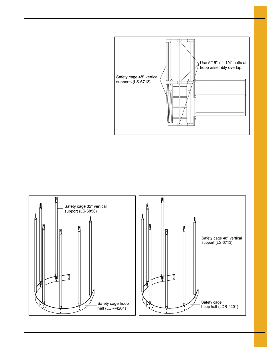 Vertical supports 32" and 48" safety cage | Grain Systems Bin Accessories PNEG-1451 User Manual | Page 31 / 102