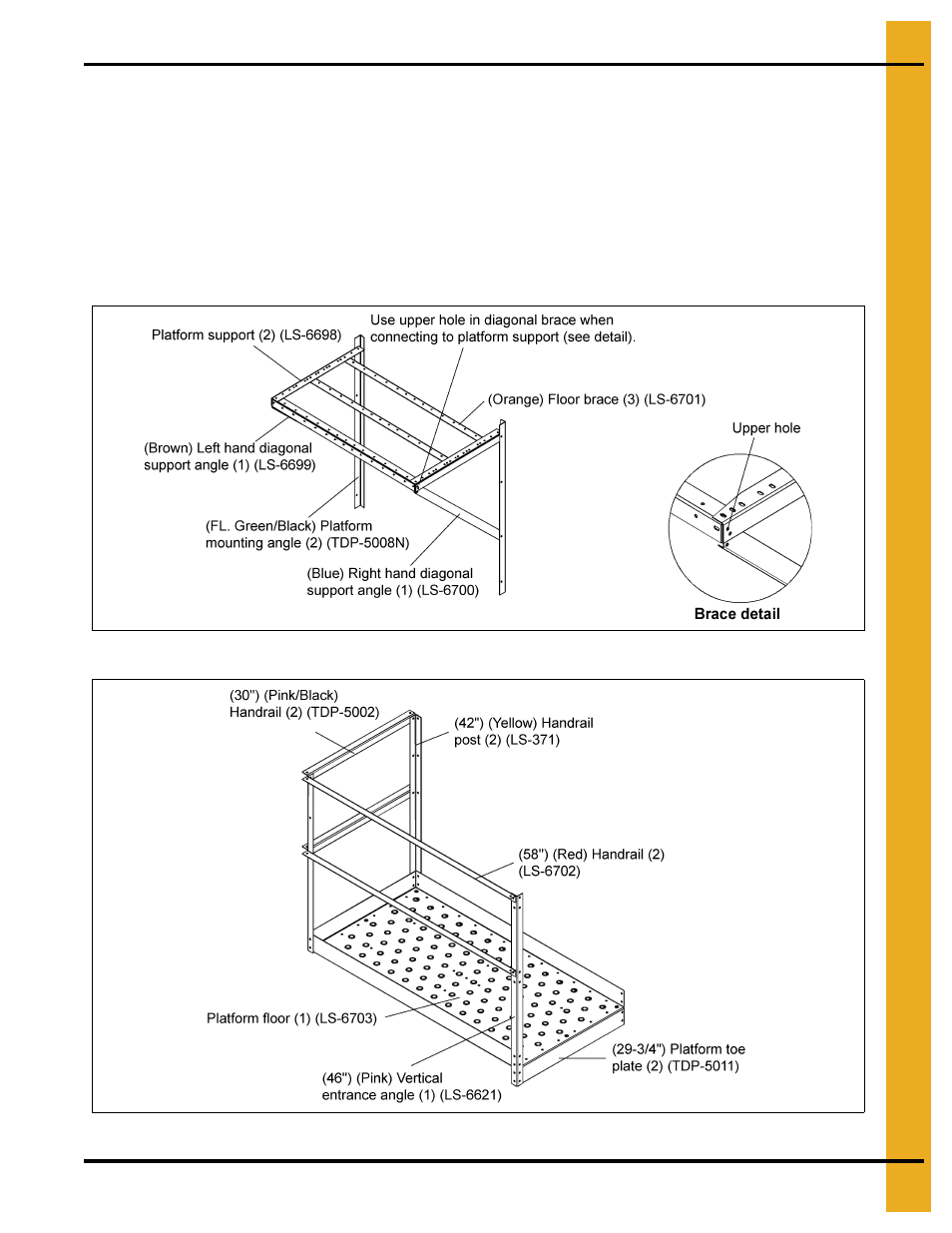 Left hand platform and platform support assembly | Grain Systems Bin Accessories PNEG-1451 User Manual | Page 33 / 102