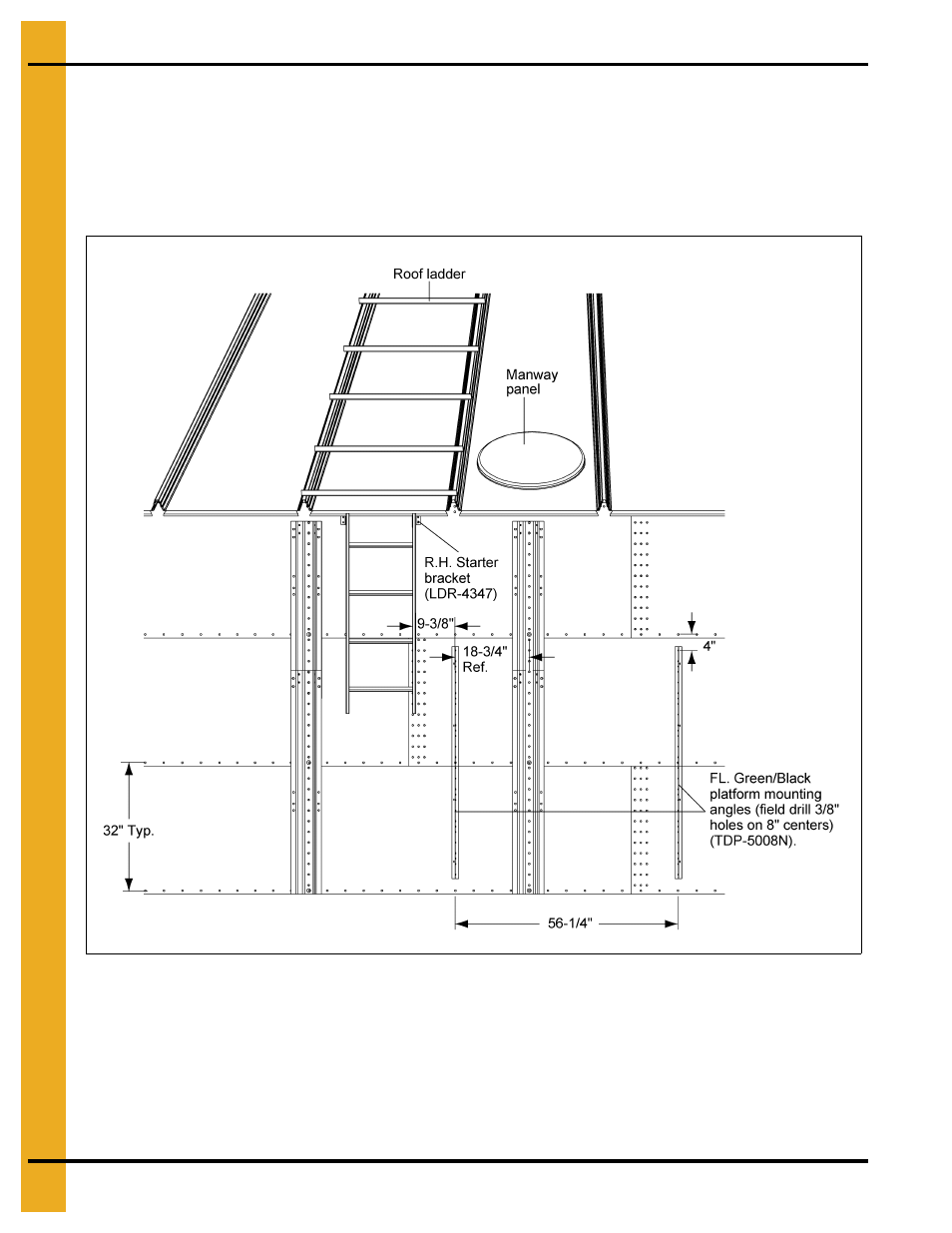 Eave platform mounting angle installation | Grain Systems Bin Accessories PNEG-1451 User Manual | Page 46 / 102