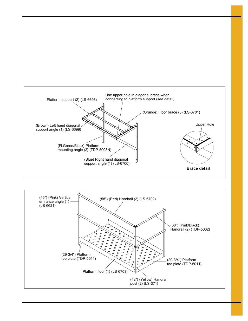 Right hand platform and platform support assembly | Grain Systems Bin Accessories PNEG-1451 User Manual | Page 47 / 102