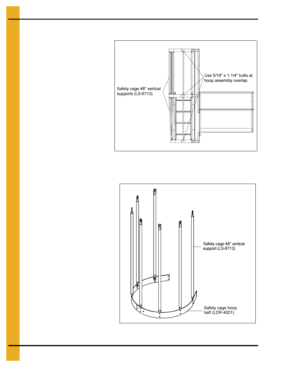 Vertical supports 48" safety cage | Grain Systems Bin Accessories PNEG-1451 User Manual | Page 50 / 102