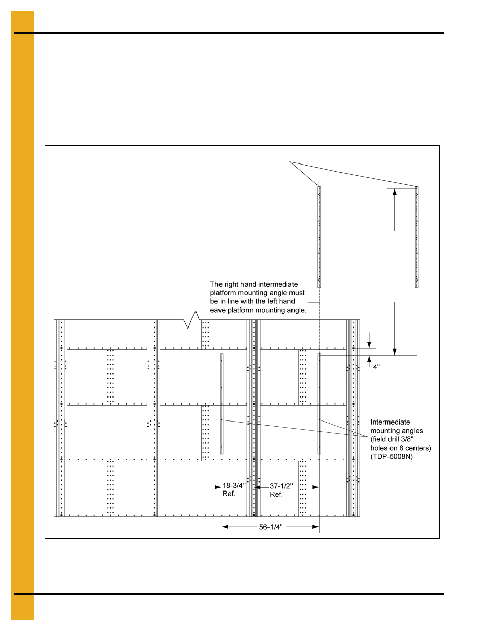 Intermediate platform mounting angle installation | Grain Systems Bin Accessories PNEG-1451 User Manual | Page 52 / 102