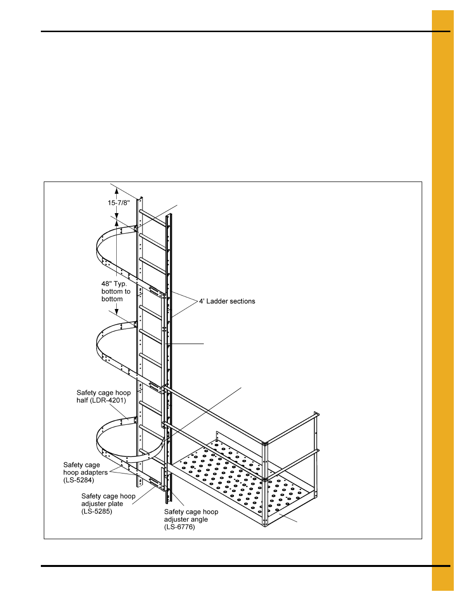 Intermediate and base safety cage hoop assembly | Grain Systems Bin Accessories PNEG-1451 User Manual | Page 55 / 102