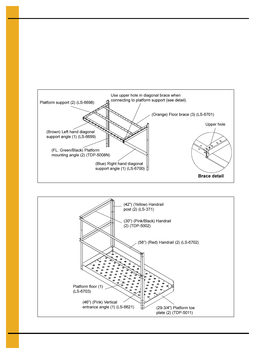 Left hand platform and platform support assembly | Grain Systems Bin Accessories PNEG-1451 User Manual | Page 60 / 102