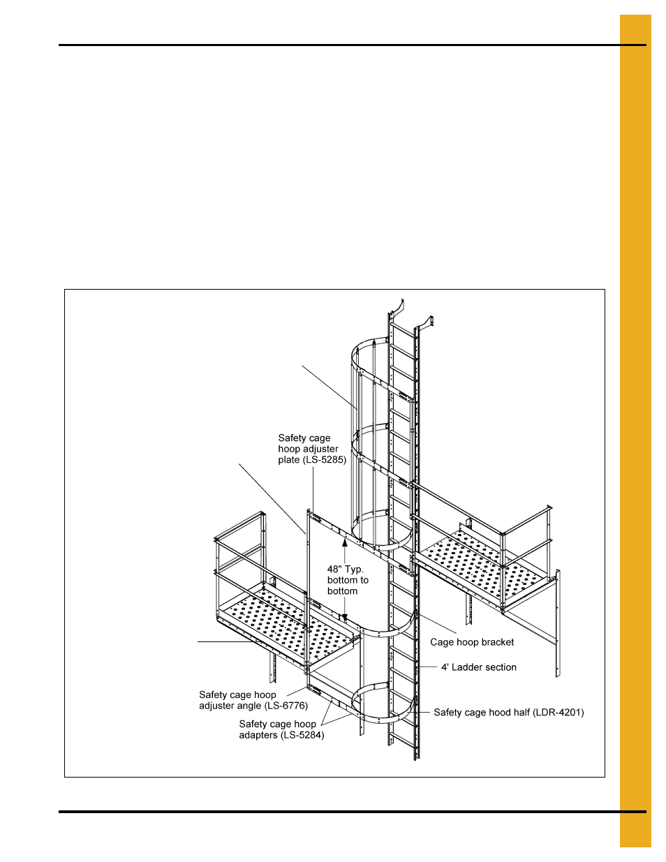 Access door safety cage hoop assembly | Grain Systems Bin Accessories PNEG-1451 User Manual | Page 61 / 102