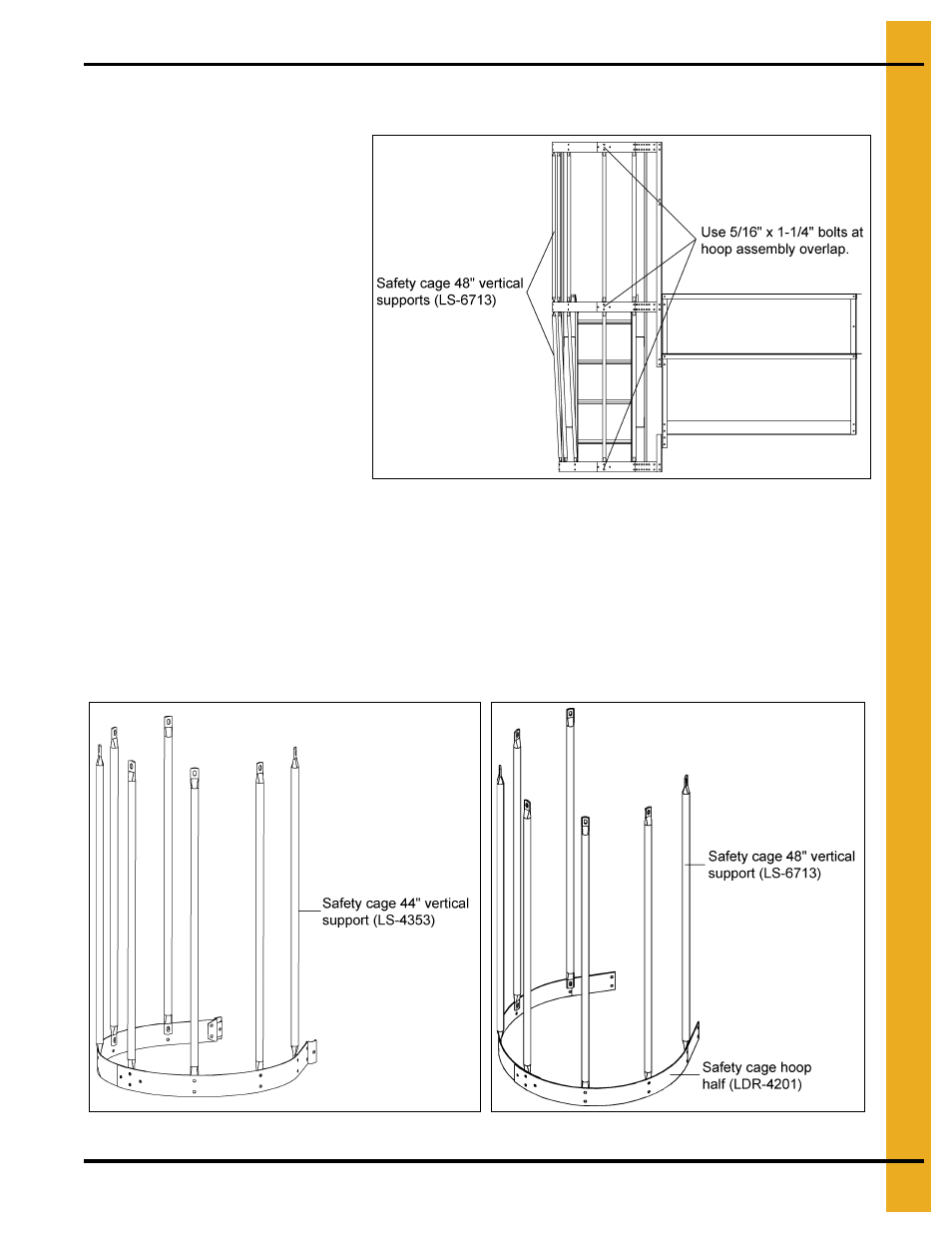 Vertical supports 44" and 48" safety cage | Grain Systems Bin Accessories PNEG-1451 User Manual | Page 75 / 102