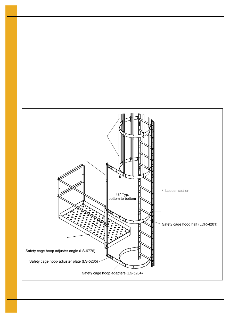 Access door safety cage hoop assembly | Grain Systems Bin Accessories PNEG-1451 User Manual | Page 78 / 102