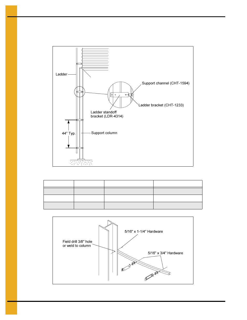 Ladder support detail | Grain Systems Bin Accessories PNEG-1451 User Manual | Page 80 / 102