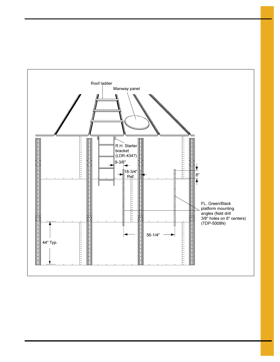 Eave platform mounting angle installation | Grain Systems Bin Accessories PNEG-1451 User Manual | Page 87 / 102