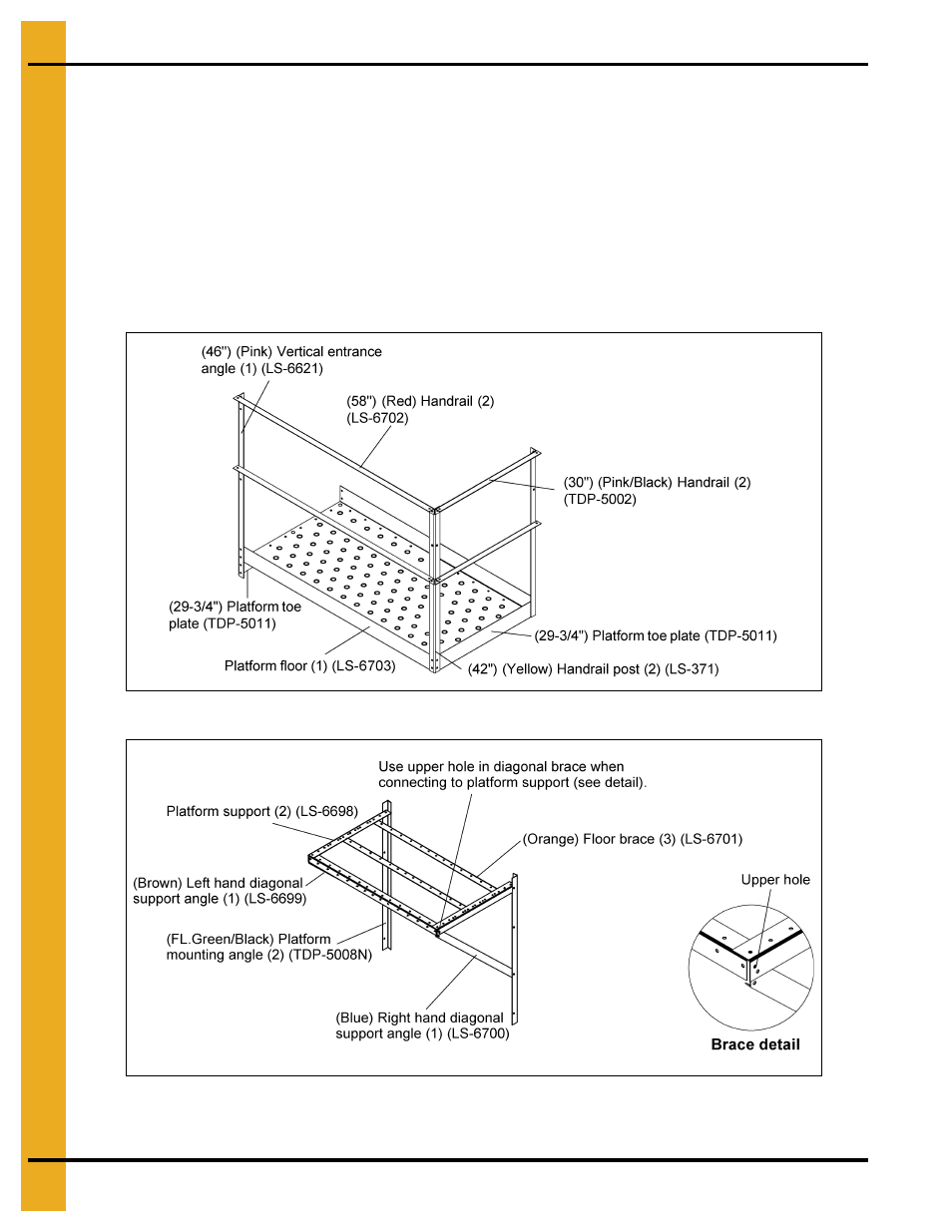 Eave platform and platform support assembly | Grain Systems Bin Accessories PNEG-1451 User Manual | Page 88 / 102