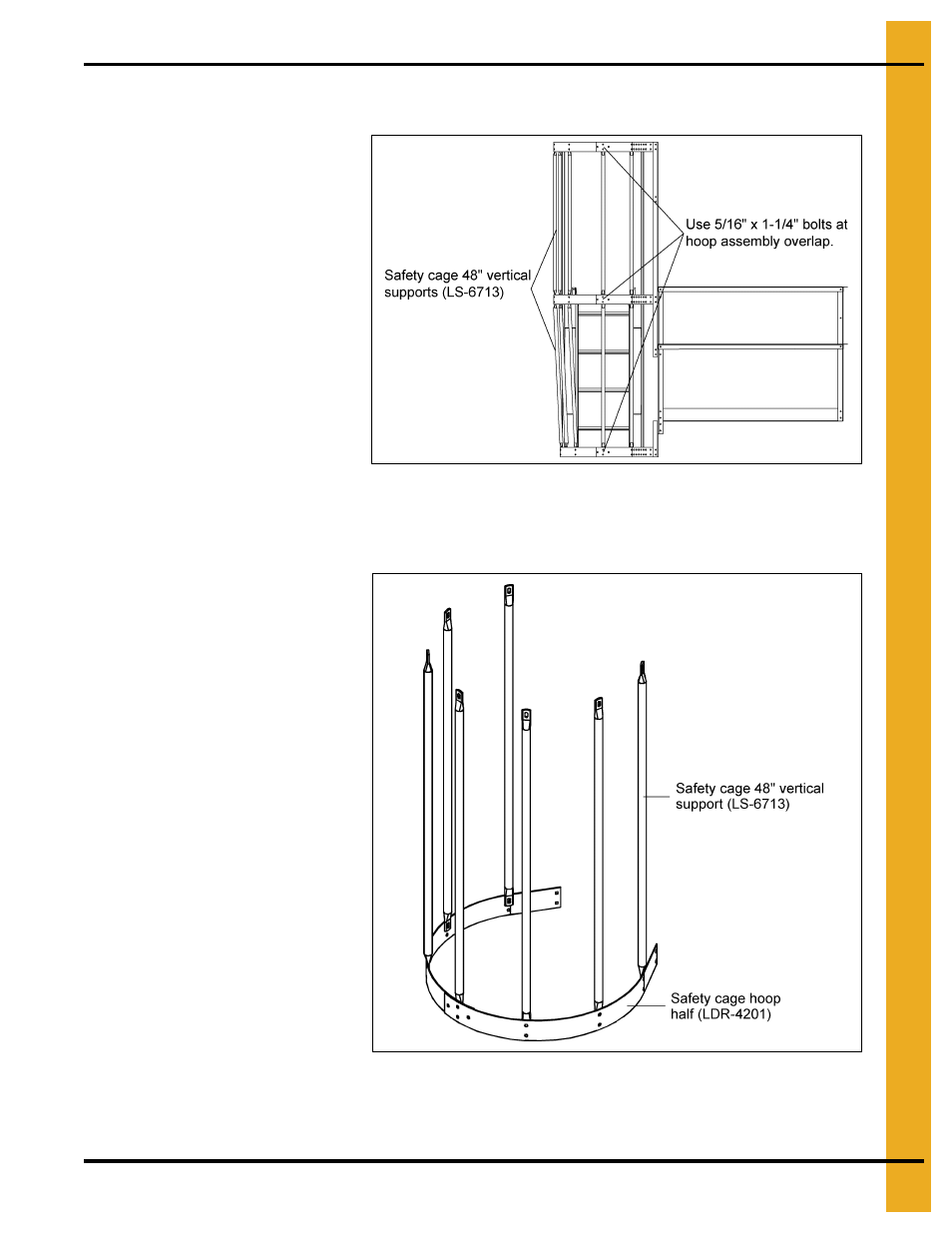 Vertical supports 48" safety cage | Grain Systems Bin Accessories PNEG-1451 User Manual | Page 91 / 102