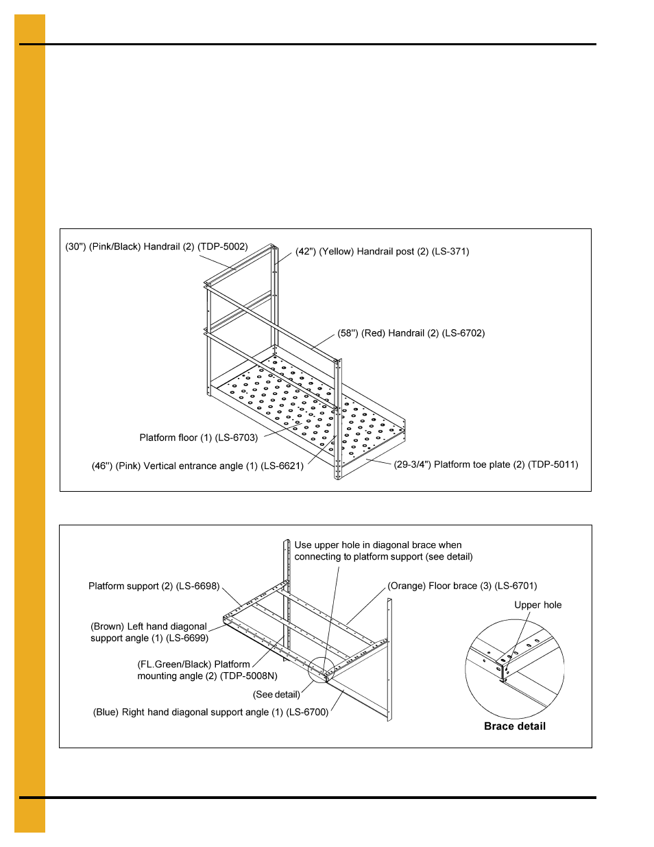 Access door platform and platform support assembly | Grain Systems Bin Accessories PNEG-1451 User Manual | Page 96 / 102