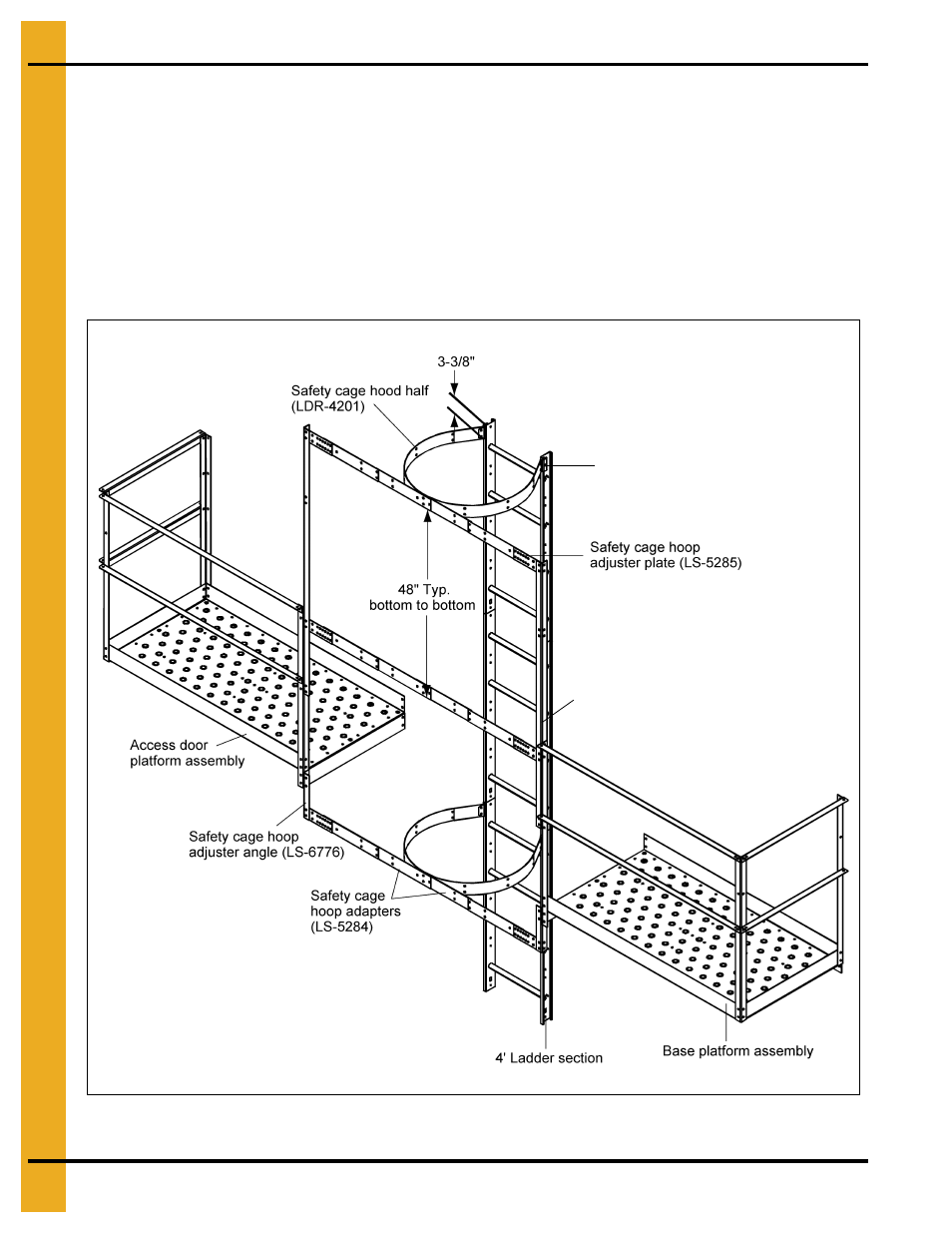 Access door/base safety cage hoop assembly | Grain Systems Bin Accessories PNEG-1451 User Manual | Page 98 / 102