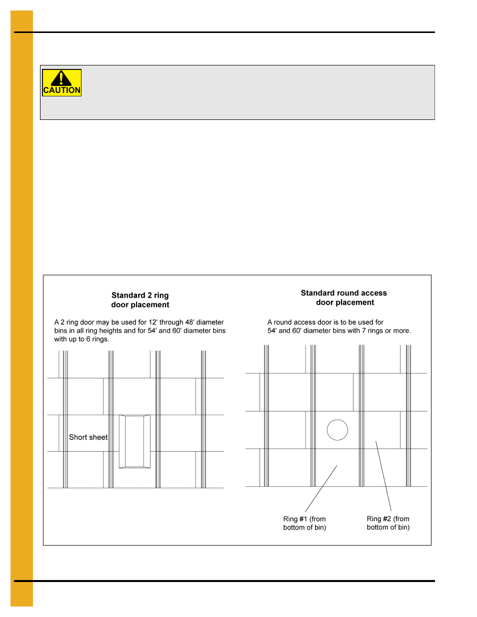 Door placement, Unloading from bin door | Grain Systems Tanks PNEG-1095 User Manual | Page 54 / 76
