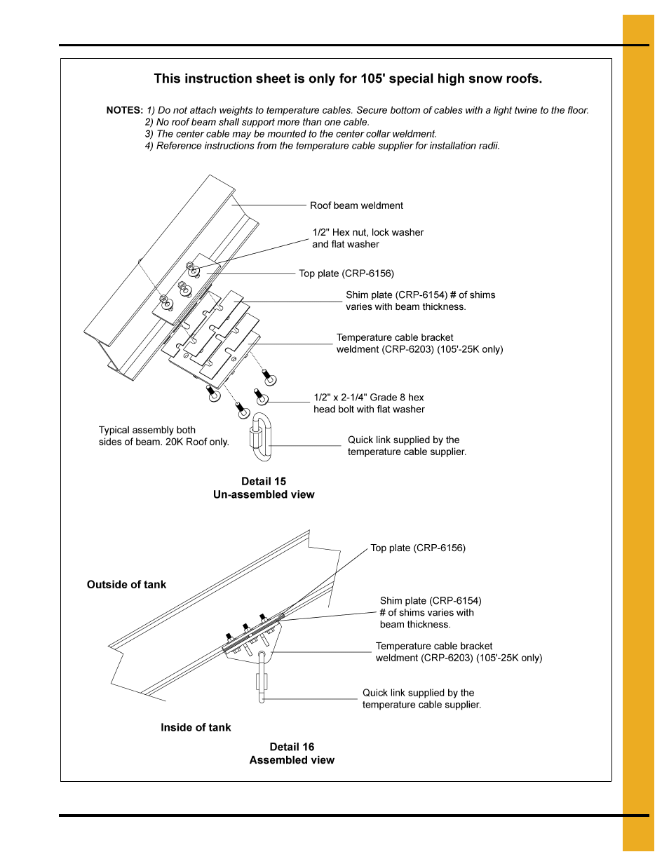 105' special high snow roof assembly instructions | Grain Systems Bin Accessories PNEG-1868 User Manual | Page 23 / 26