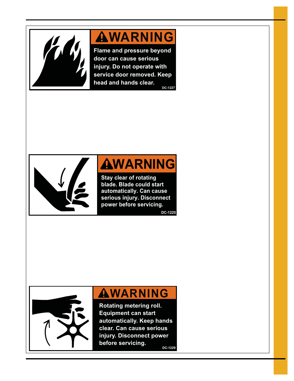 Warning | Grain Systems PNEG-338 User Manual | Page 11 / 32