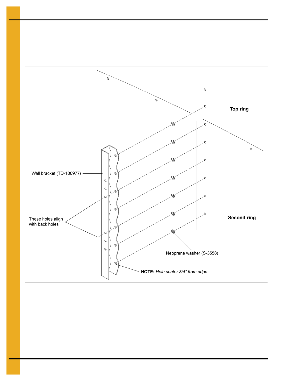 “c” channels, Chapter 7 “c” channels, Stiffener to “c” channel bracket installation | Grain Systems PNEG-1276 User Manual | Page 32 / 78