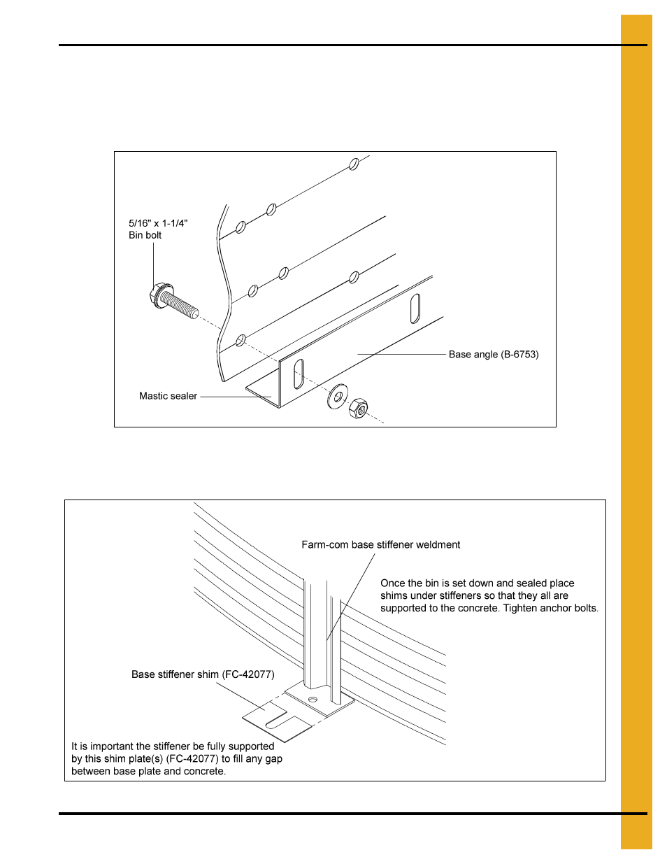 Base angle base stiffener shim, Base angle, Base stiffener shim | Grain Systems PNEG-1276 User Manual | Page 75 / 78