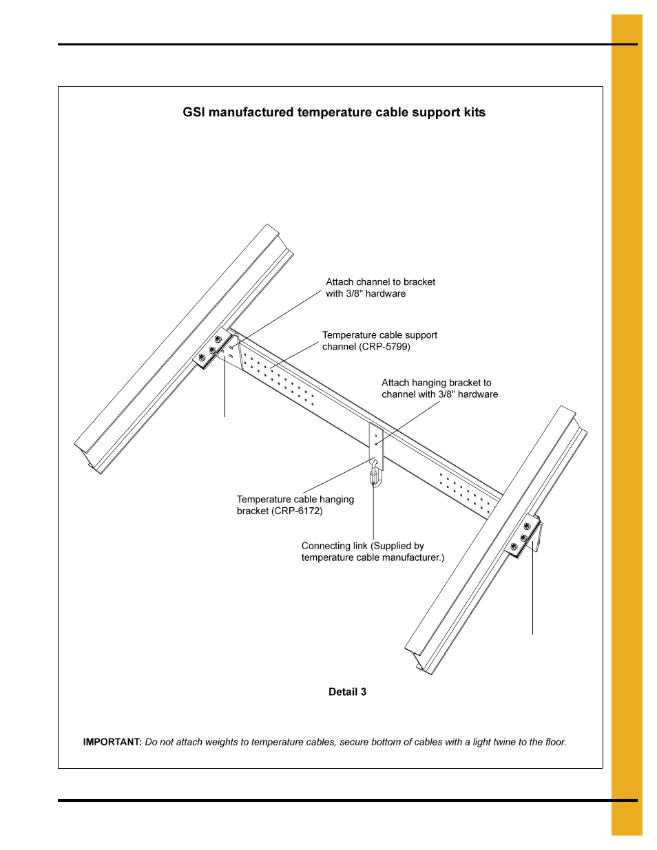 72' temperature cable support assembly | Grain Systems Bin Accessories PNEG-1840 User Manual | Page 13 / 32