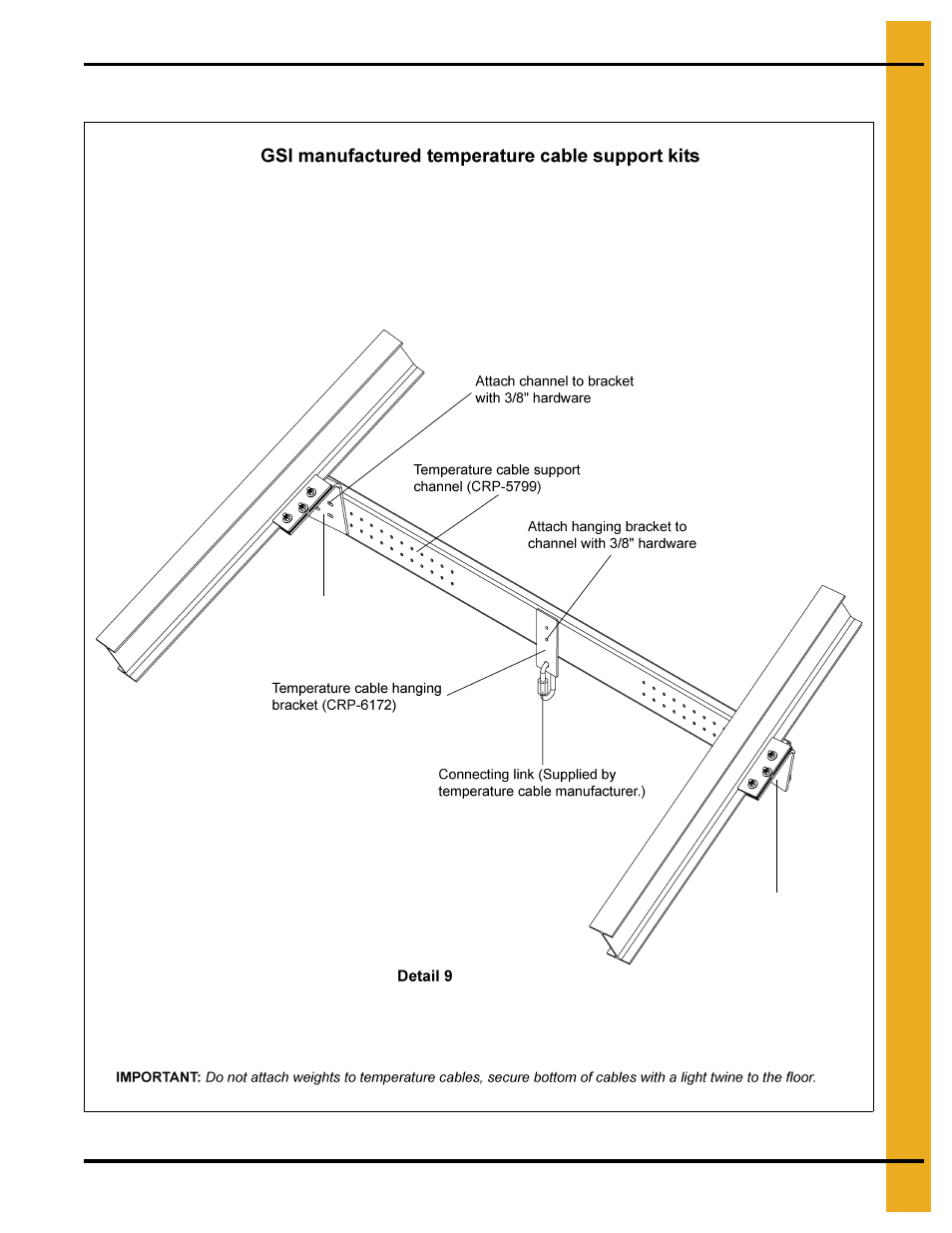 75' temperature cable support assembly | Grain Systems Bin Accessories PNEG-1840 User Manual | Page 17 / 32