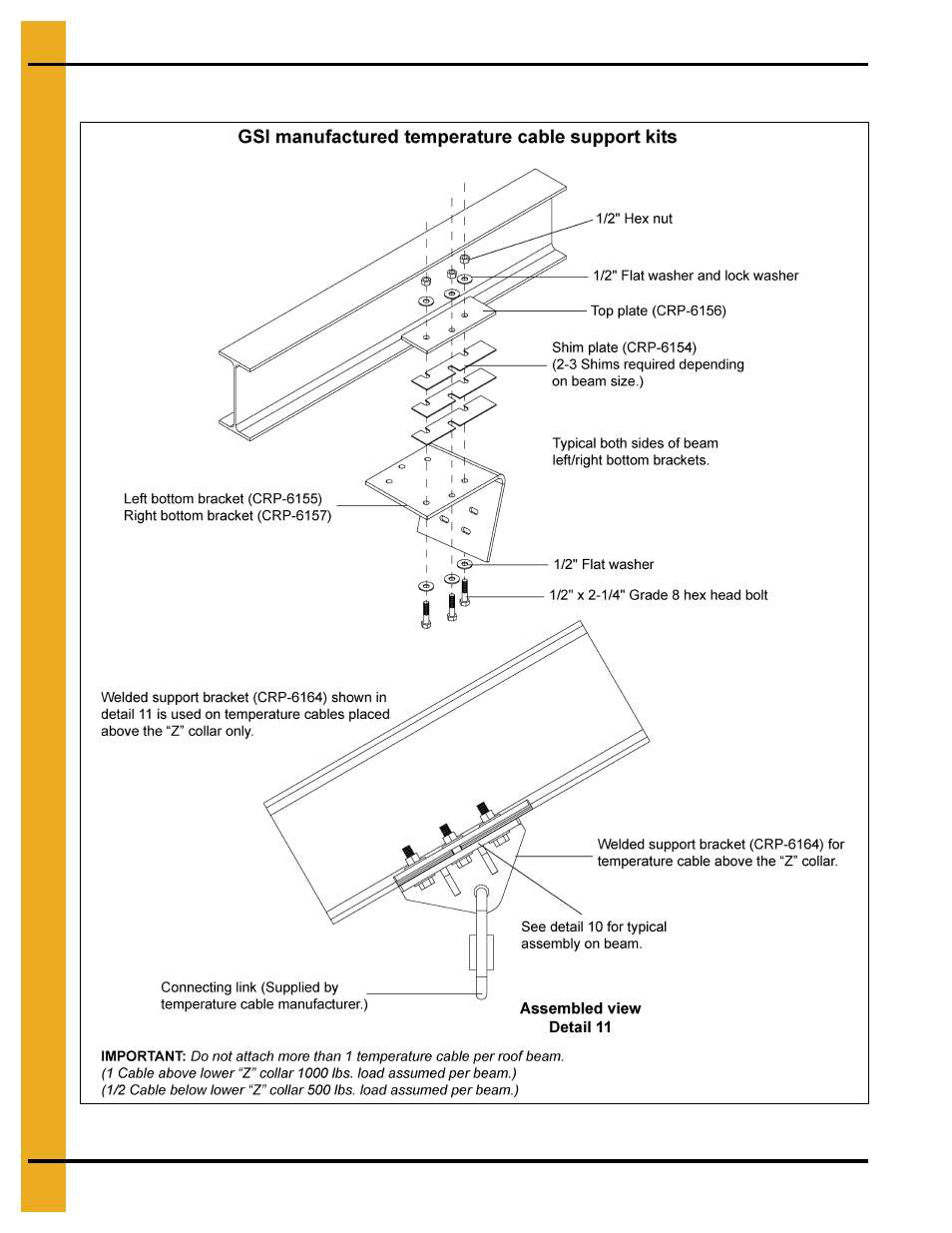 75' temperature cable support assembly (continued) | Grain Systems Bin Accessories PNEG-1840 User Manual | Page 18 / 32