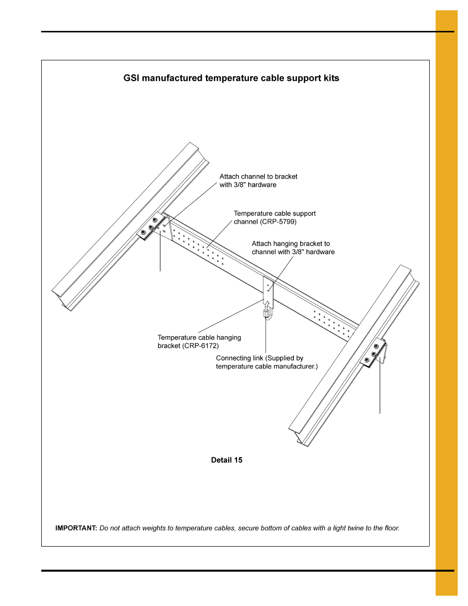78' temperature cable support assembly | Grain Systems Bin Accessories PNEG-1840 User Manual | Page 21 / 32