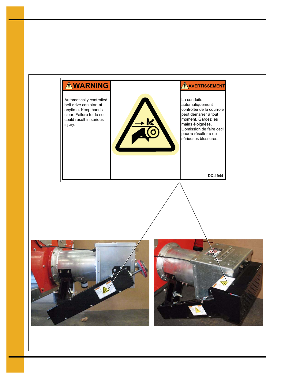 Decals, Chapter 2 decals, Warning | Grain Systems PNEG-1283 User Manual | Page 6 / 22