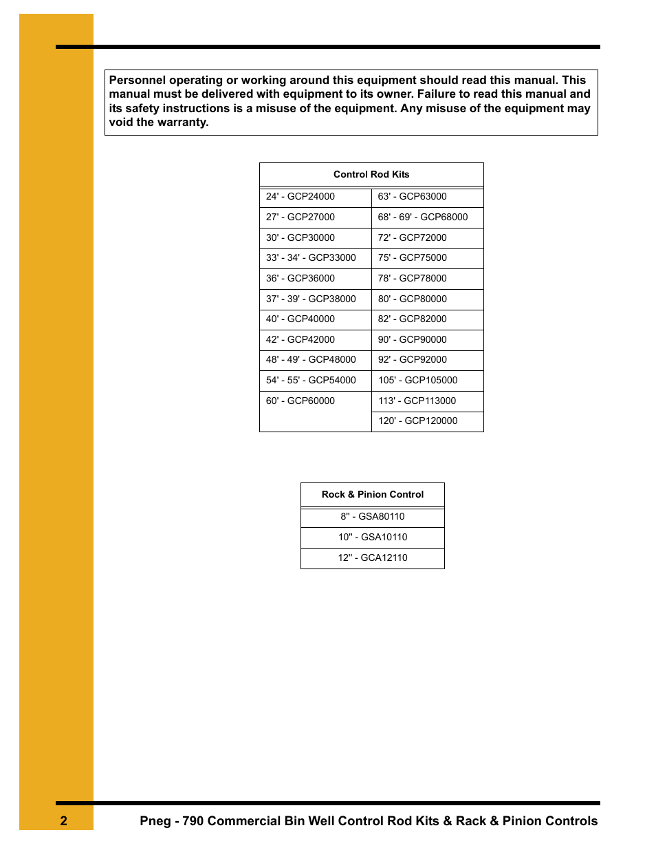 Grain Systems Unload Augers PNEG-790 User Manual | Page 2 / 18