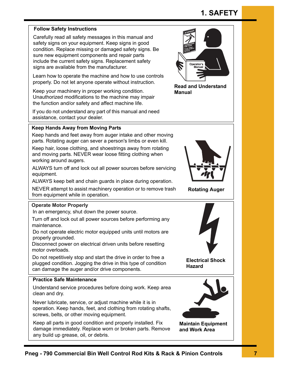 Safety | Grain Systems Unload Augers PNEG-790 User Manual | Page 7 / 18