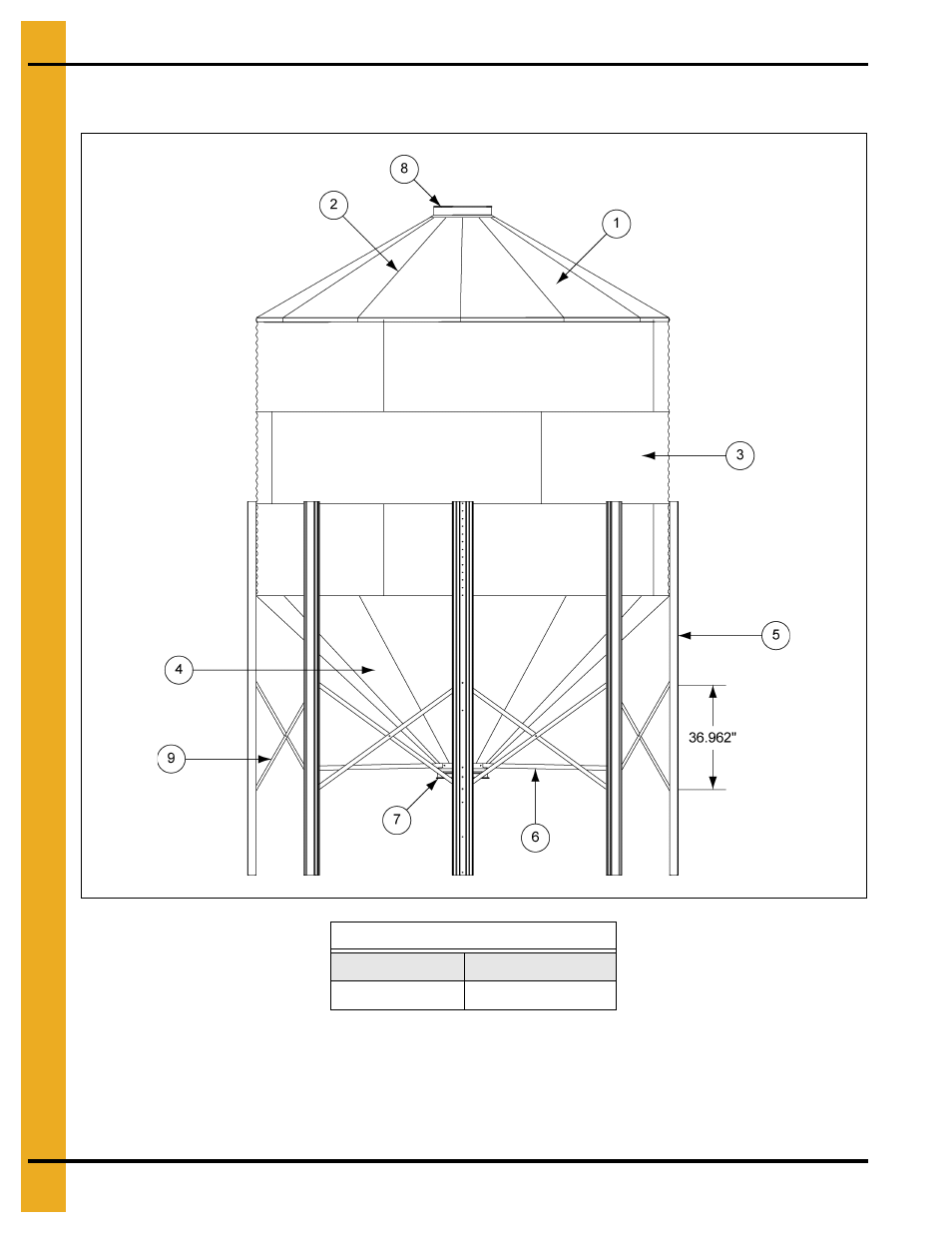 12' diameter 45° hopper bin specifications, Parts list | Grain Systems Tanks PNEG-1461 User Manual | Page 102 / 124