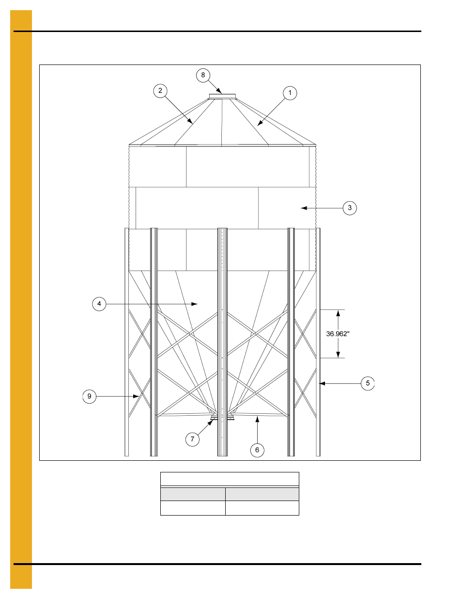 12' diameter 60° hopper bin specifications, Parts list | Grain Systems Tanks PNEG-1461 User Manual | Page 98 / 124