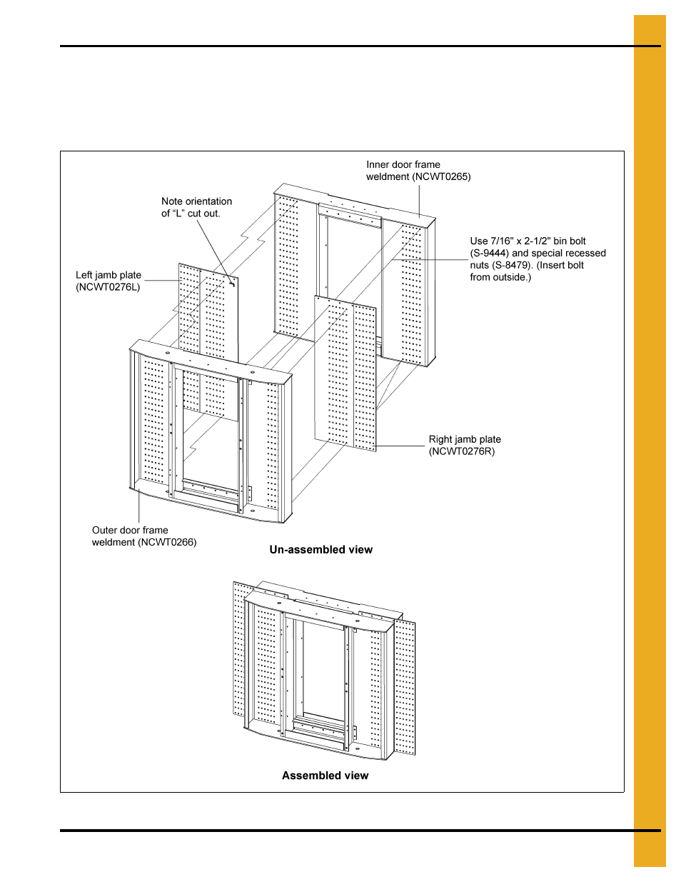 Jamb plate assembly | Grain Systems Bin Accessories PNEG-1884 User Manual | Page 15 / 26