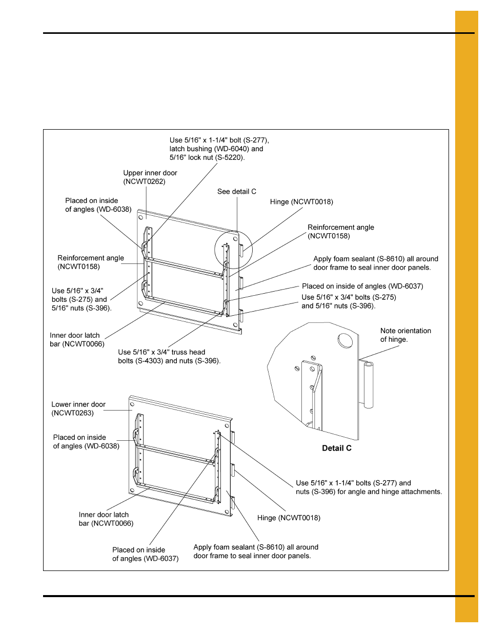 Inner door assembly (continued) | Grain Systems Bin Accessories PNEG-1884 User Manual | Page 17 / 26