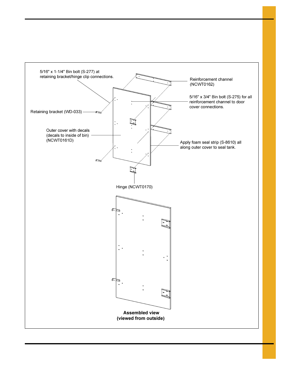 Outer door assembly | Grain Systems Bin Accessories PNEG-1884 User Manual | Page 19 / 26